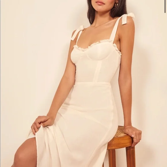 NWT Reformation Nikita Dress Ivory - Picture 5 of 8